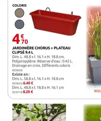 Rural Master JARDINIÈRE CHORUS + PLATEAU CLIPSÉ 9.4 L offre