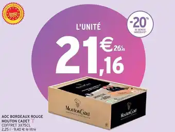 Intermarché AOC bordeaux rouge mouton cadet offre