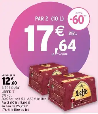 Intermarché Bière ruby leffe offre