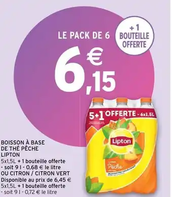 Intermarché Boisson à base de thé pêche lipton offre