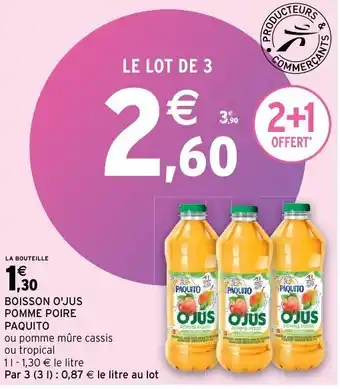 Intermarché Boisson o'jus pomme poire paquito offre