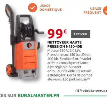 Rural Master NETTOYEUR HAUTE PRESSION N150-40E offre