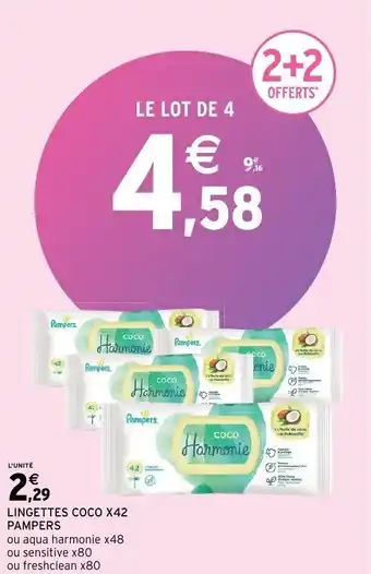Intermarché Lingerres coco X42 pampers offre
