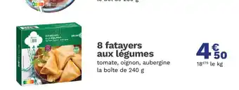 Picard 8 fatayers aux légumes offre