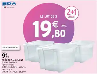 Intermarché Boîte de rangement funny box 60L offre