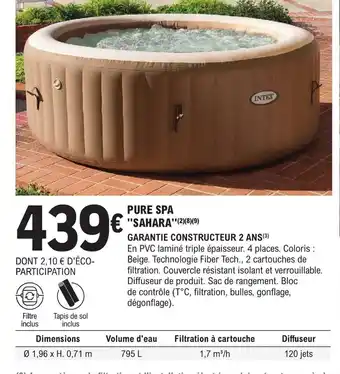 E.Leclerc Jardi PURE SPA SAHARA offre