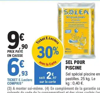 E.Leclerc Jardi SEL POUR PISCINE offre