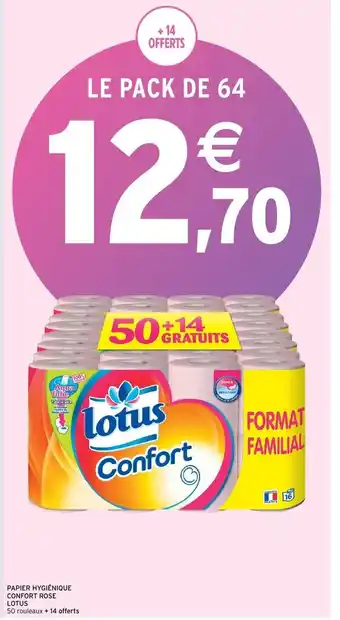 Intermarché Papier Hygiénique Confort Rose Lotus offre