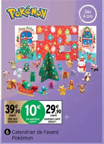 Intermarché Calendrier de l'Avent Pokémon offre
