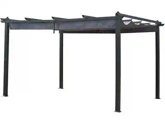 Brico Cash Pergola aluminium avec toit rétractable - 3 x 4 m - Anthracite offre