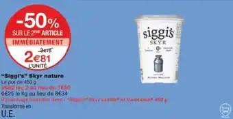 Monoprix "Siggi's" Skyr nature offre