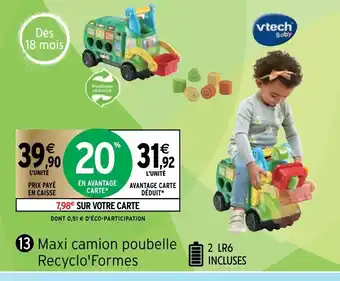 Intermarché Maxi Camion Poubelle Recyclo' Formes offre