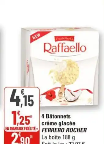 G20 4 Bâtonnets crème glacée FERRERO ROCHER offre