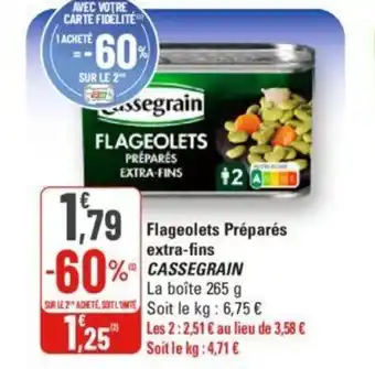 G20 Flageolets Préparés extra-fins CASSEGRAIN offre