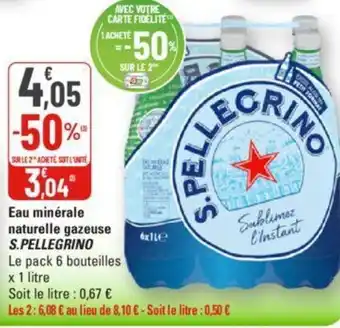 G20 Eau minérale naturelle gazeuse S.PELLEGRINO offre