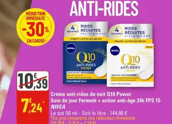 G20 Crème anti-rides de nuit Q10 Power Soin de jour Fermeté + action anti-âge 24h FPS 15 NIVEA offre