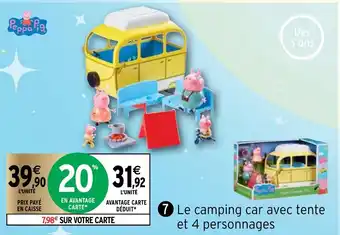 Le Camping Car Avec Tente Et 4 Personnages