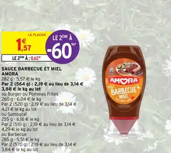 Intermarché SAUCE BARBECUE ET MIEL AMORA offre