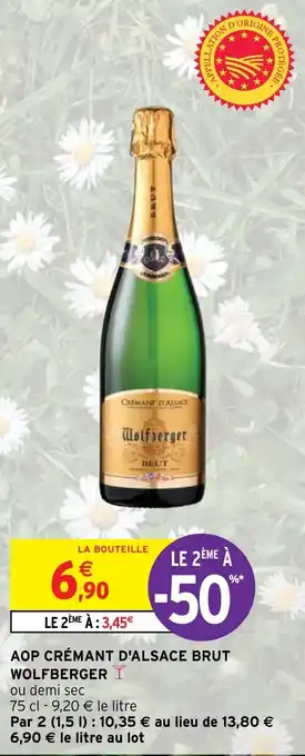 Intermarché AOP CRÉMANT D'ALSACE BRUT WOLFBERGER I offre