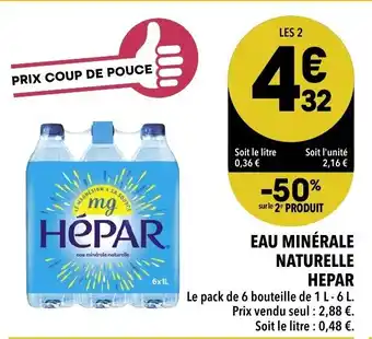 Eau minérale naturelle Hepar
