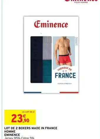 Intermarché LOT DE 2 BOXERS MADE IN FRANCE HOMME EMINENCE offre