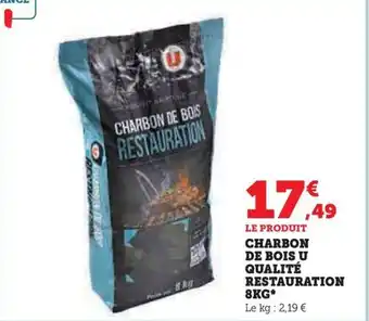 Super U CHARBON DE BOIS U QUALITÉ RESTAURATION 8KG* offre