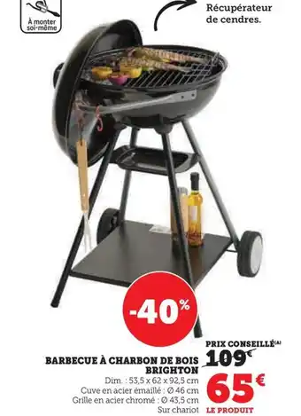 Super U BARBECUE À CHARBON DE BOIS BRIGHTON offre