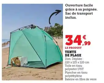 Super U TENTE DE PLAGE offre