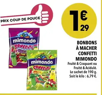 Supeco Bonbons à macher confetti mimondo offre