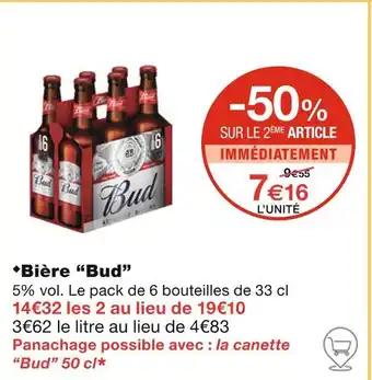 Monoprix Bud Bière offre
