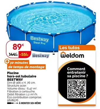 Weldom BESTWAY Piscine hors-sol tubulaire offre