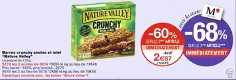 Monoprix Nature Valley Barres crunchy avoine et miel offre