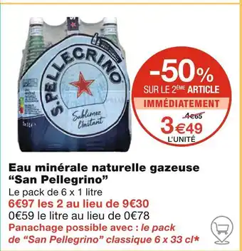 Monoprix San Pellegrino Eau minérale naturelle gazeuse offre