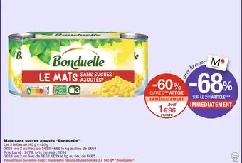 Monoprix Bonduelle Maïs sans sucres ajoutés offre