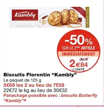 Monoprix Kambly Biscuits Florentin offre