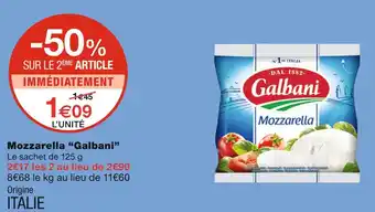 Monoprix Galbani Mozzarella offre