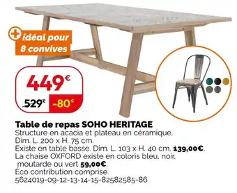 Weldom Table de repas SOHO HERITAGE offre