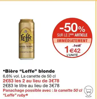 Monoprix Leffe Bière blonde offre