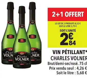 Supeco VIN PÉTILLANT* CHARLES VOLNER offre