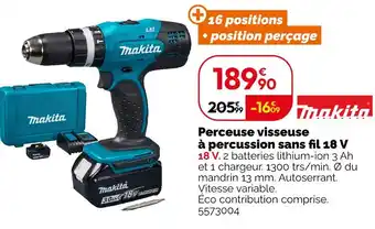 Weldom Makita Perceuse visseuse à percussion sans fil 18 V offre