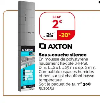 Weldom AXTON Sous-couche silence offre