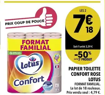 Supeco Papier toilette confort rose lotus offre