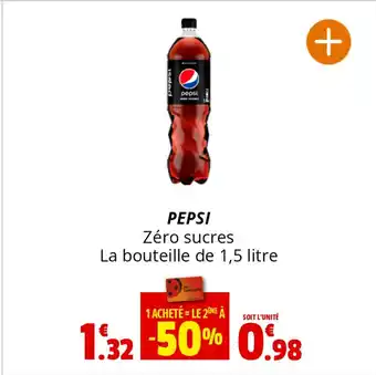 Coccimarket PEPSI Zéro sucres La bouteille de 1,5 litre offre