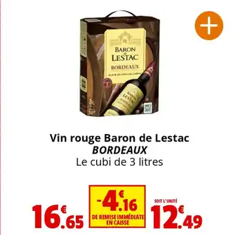 Coccimarket Vin rouge Baron de Lestac BORDEAUX offre