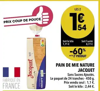 Pain de mie nature Jacquet