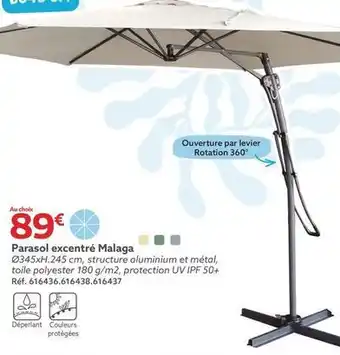 Gifi Parasol excentré malaga offre