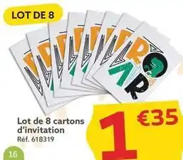 Gifi Lot de 8 cartons d'invitation offre