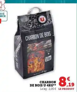 Super U U - charbon de bois 4kg offre