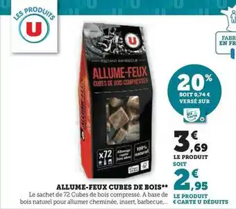 Super U U - allume-feux cubes de bois offre