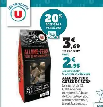 Hyper U U - allume feux cubes de bois offre